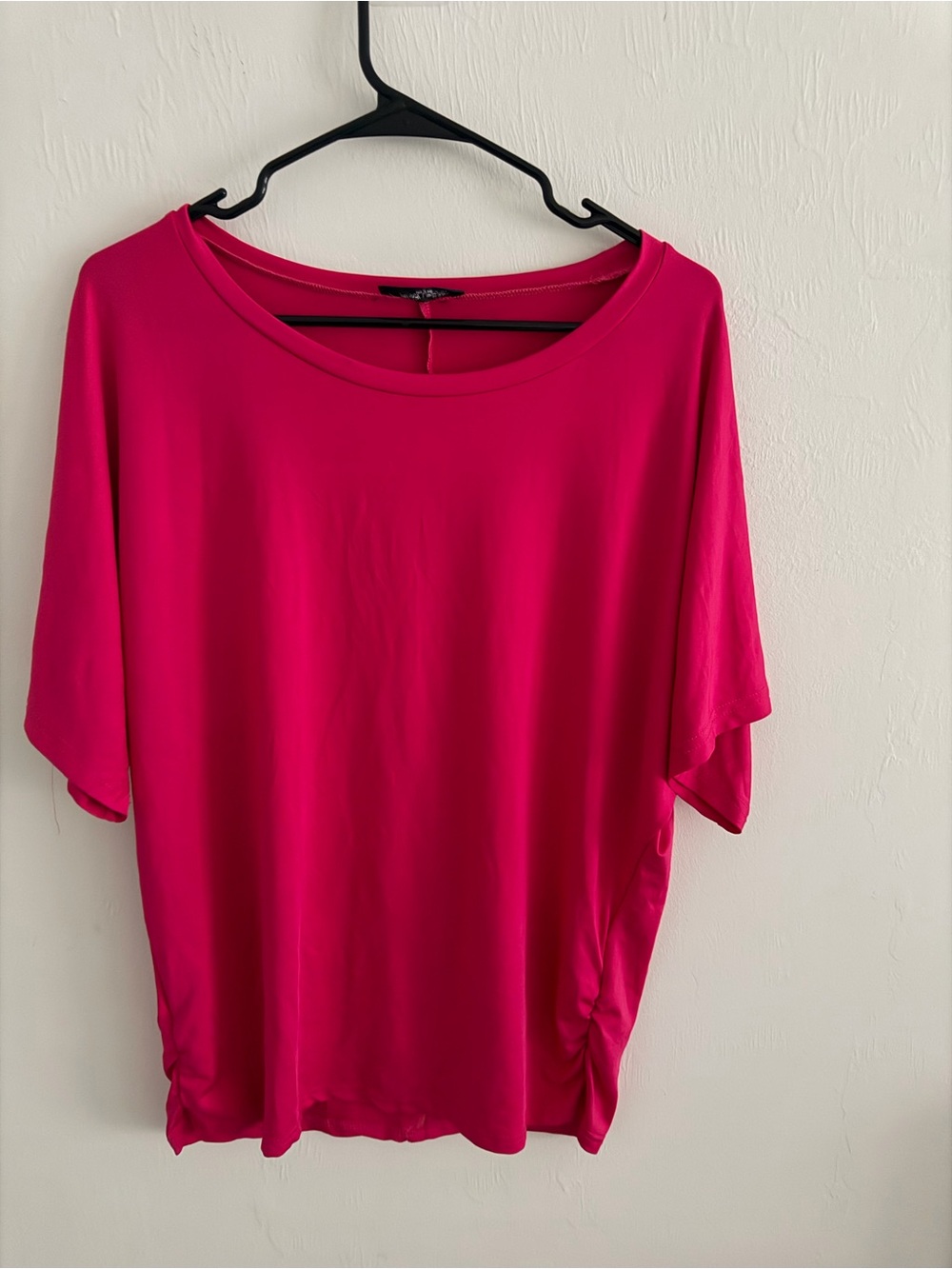 Women's Hot Pink Short Sleeve Oversized Top